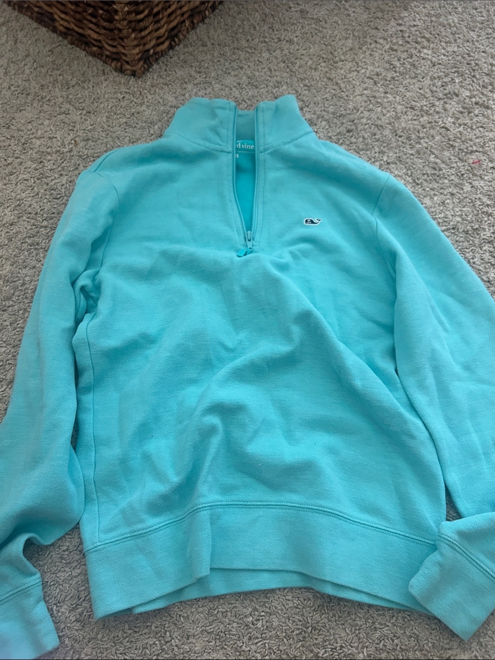 Vineyard Vines Women’s Aqua Half-Zip Cowl Pullover